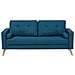 Divano A 2 Posti In Tessuto Blu Scuro Kalmar - Foto miniatura 1