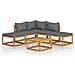 Set Divani Giardino 6 pz con Cuscini Legno Massello di Acacia - Foto miniatura 1