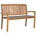 Panchina Da Giardino Impilabile E Cuscino 128,5cm Teak Massello - Foto miniatura 1