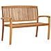 Panchina Da Giardino Impilabile E Cuscino 128,5cm Teak Massello - Foto miniatura 2