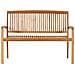 Panchina Da Giardino Impilabile E Cuscino 128,5cm Teak Massello - Foto miniatura 3