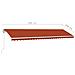 Tenda Automatica Sensore Vento LED 600x300cm Arancio Marrone - Foto miniatura 2