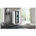 Vetrina Kevin, Credenza Con Tre Ante, Mobile Da Soggiorno Multiuso, 100% Made In Italy, Cm 80x38h121, Bianco Lucido E Ardesia - Foto miniatura 1