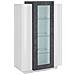 Vetrina Kevin, Credenza Con Tre Ante, Mobile Da Soggiorno Multiuso, 100% Made In Italy, Cm 80x38h121, Bianco Lucido E Ardesia - Foto miniatura 2
