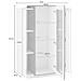 Vetrina Kevin, Credenza Con Tre Ante, Mobile Da Soggiorno Multiuso, 100% Made In Italy, Cm 80x38h121, Bianco Lucido E Ardesia - Foto miniatura 3
