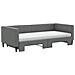 Divano Letto Estraibile Materassi Grigio Scuro 90x200cm Tessuto - Foto miniatura 9