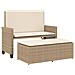Panca da Giardino con Cuscini e Poggiapiedi Beige in Polyrattan - Foto miniatura 1