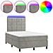 Letto a Molle Materasso e LED Grigio Chiaro 120x190 cm Velluto - Foto miniatura 1