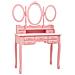 Lusso Casadino -  Tavolo Da Trucco Con Sgabello E Specchio Pieghevole In 3 Rosa - Foto miniatura 1