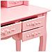 Lusso Casadino -  Tavolo Da Trucco Con Sgabello E Specchio Pieghevole In 3 Rosa - Foto miniatura 8