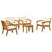Set Bistro da 5 Pezzi con Cuscini in Legno Solido di Acacia - Foto miniatura 1