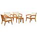 Set Bistro da 5 Pezzi con Cuscini in Legno Solido di Acacia - Foto miniatura 3