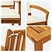 Set Bistro da 5 Pezzi con Cuscini in Legno Solido di Acacia - Foto miniatura 7