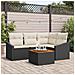 Set di Divani da Giardino 5 Pezzi con Cuscini Nero in Polyrattan Acacia - Foto miniatura 2