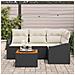 Set di Divani da Giardino 5 Pezzi con Cuscini Nero in Polyrattan Acacia - Foto miniatura 3