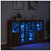 Credenze con Luci LED 3 pz Rovere Fumo in Legno Multistrato - Foto miniatura 3