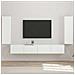 Set di Mobiletto da TV a Parete 4 pcs Bianco Lucido - Foto miniatura 2