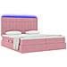 Letto con luci a strisce a LED Rosa 180 x 200 cm Velluto - Foto miniatura 3