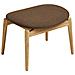 Olvera - Poggiapiedi In Poliestere Naturale /marrone Con Gambe In Rovere Fsc® 53,5x43x38 Cm - Foto miniatura 1