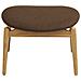 Olvera - Poggiapiedi In Poliestere Naturale /marrone Con Gambe In Rovere Fsc® 53,5x43x38 Cm - Foto miniatura 2