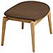 Olvera - Poggiapiedi In Poliestere Naturale /marrone Con Gambe In Rovere Fsc® 53,5x43x38 Cm - Foto miniatura 3