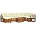 Set divani 9 pcs Naturale e Crema Legno di Acacia Massello - Foto miniatura 1