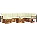 Set divani 9 pcs Naturale e Crema Legno di Acacia Massello - Foto miniatura 3