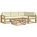 Set di divani da esterno 5 pcs Bianco e Crema 79 x 79 x 37 cm - Foto miniatura 1