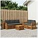Set divani con cuscino 6 pcs Legno di Acacia Massello - Foto miniatura 2