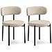 Set di 2 poltrone imbottite IRIS in velluto con nervature beige e gamba in metallo nero. - Foto miniatura 3