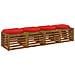 Cuscini per Sedia in 4 Pezzi 4 pz 100% Poliestere Rosso - Foto miniatura 2