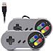 Gaming Gp100 - Coppia Di Gamepad Controller Usb Con Design Snes (super Nintendo) [ grigio] - Foto miniatura 1