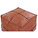 Pouf In Pelle Sintetica 73 X 73 Cm Marrone Bori - Foto miniatura 2