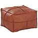 Pouf In Pelle Sintetica 73 X 73 Cm Marrone Bori - Foto miniatura 1