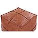 Pouf In Pelle Sintetica 73 X 73 Cm Marrone Bori - Foto miniatura 7