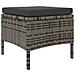 Divano Da Giardino A 2 Posti Tavolino E Pouf Polyrattan Grigio - Foto miniatura 9