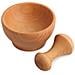 Mortaio Con Pestello Per Pesto | Legno Di Faggio Naturale | 6 X 10,5 Cm Diametro | Macina Spezie Manuale | Forte E Durevole | Perfetto Per La Macinazione Di Erbe, Noci - Foto miniatura 1