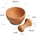 Mortaio Con Pestello Per Pesto | Legno Di Faggio Naturale | 6 X 10,5 Cm Diametro | Macina Spezie Manuale | Forte E Durevole | Perfetto Per La Macinazione Di Erbe, Noci - Foto miniatura 4