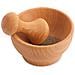 Mortaio Con Pestello Per Pesto | Legno Di Faggio Naturale | 6 X 10,5 Cm Diametro | Macina Spezie Manuale | Forte E Durevole | Perfetto Per La Macinazione Di Erbe, Noci - Foto miniatura 5