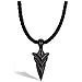 Collana da Uomo in Pelle Premium, ""Arrow"", 60cm, Nero - Foto miniatura 1