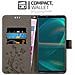 Custodia Compatibile Con Sony Xperia 5 Iii In Grigio Fiore - Coperchio Protettivo In Design Floreale Con Chiusura Magnetica, Funzione Stand E Slot Per Carte - Foto miniatura 3