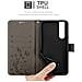 Custodia Compatibile Con Sony Xperia 5 Iii In Grigio Fiore - Coperchio Protettivo In Design Floreale Con Chiusura Magnetica, Funzione Stand E Slot Per Carte - Foto miniatura 6