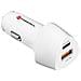 Caricabatterie Da Auto Usb + Usb-c 38w Power Delivery Bianco Traslucido - Foto miniatura 1