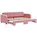 Divano Letto Con Letto Estraibile Rosa 80x200 Cm In Velluto - Foto miniatura 2
