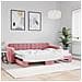 Divano Letto Con Letto Estraibile Rosa 80x200 Cm In Velluto - Foto miniatura 1