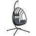 Sedia A Uovo Sospesa Con Supporto Antracite Polyrattan/acciaio - Foto miniatura 2