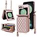 Elegante Custodia A Portafoglio Rosa Per Samsung Galaxy Z Flip 3 Con Rfid - Foto miniatura 1