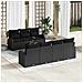 Set di 8 Divani da Giardino con Cuscini Nero Polyrattan - Foto miniatura 2