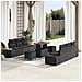 Set di divani da giardino con cuscini 9 pezzi in rattan poly nero acacia, Divano da giardino 2 posti con cuscini in rattan poly nero, Set da giardino 3 pezzi con cuscini in rattan poly nero acacia - Foto miniatura 2