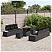 Set di divani da giardino con cuscini 9 pezzi in rattan poly nero acacia, Divano da giardino 2 posti con cuscini in rattan poly nero, Set da giardino 3 pezzi con cuscini in rattan poly nero acacia - Foto miniatura 3